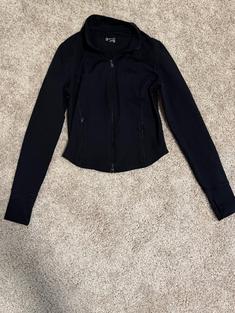 American Eagle Outfitters Black Slim Zip Bomber Jacket